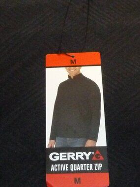 Gerry Men's Active Quarter Zip Long Sleeve Black Size Medium